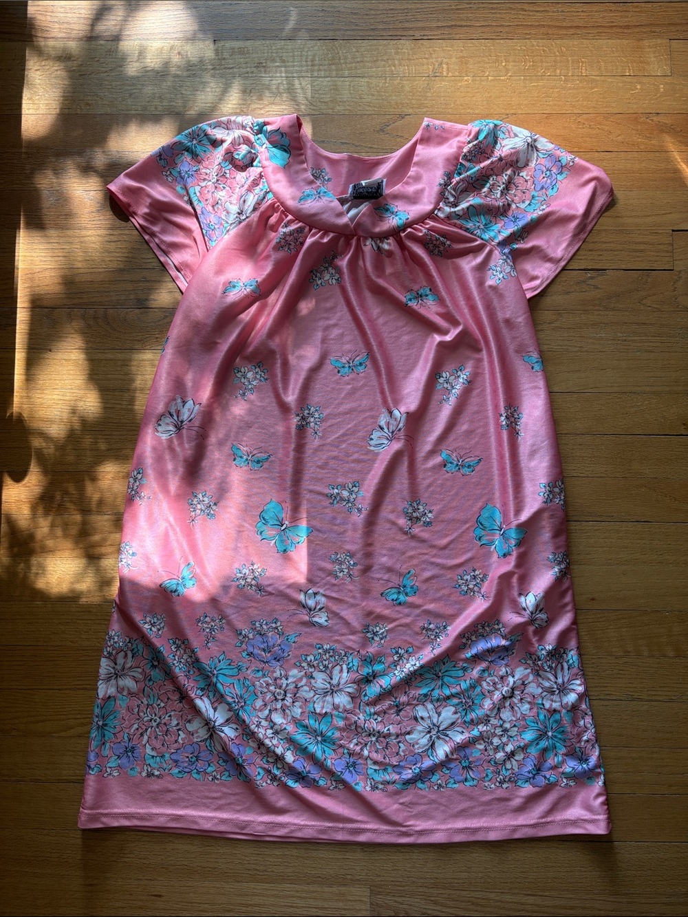 vintage butterfly floral muumuu nightgown